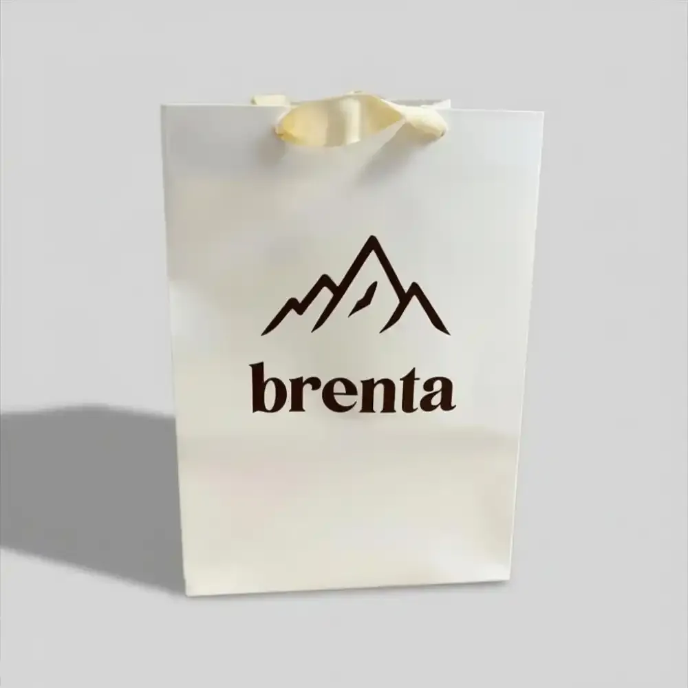 Bolsa blanca con manilla de cinta para Brenta